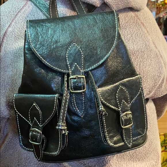 Moroccan Leather Backpack - Picture 14 of 15